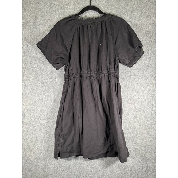 American Eagle Dress Women 8 Black Lightweight‎ Peasant Boho Embroidered Mini - Picture 7 of 8